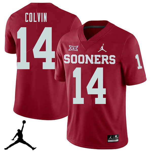 Jordan Brand Men #14 Aaron Colvin Oklahoma Sooners 2018 College Football Jerseys Sale-Crimson - Click Image to Close